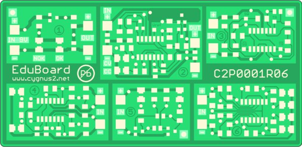 The electronic kit SMT with six functional electronic circuits, which can be interconnected. Once finalized it is ideal for measuring of components and circuits using existing test points.