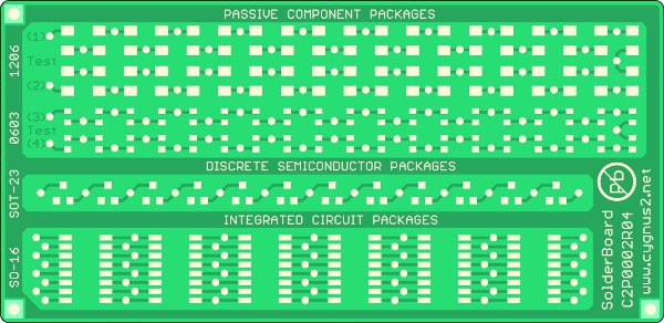 The starter electronic kit SMT without functional electronic circuits. The conception allows focusing on gaining manual skills in assembling, soldering or unsoldering of SMD components.