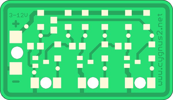 The simplest electronic kit SMT for beginners. Once finalized, it works as a light effect – running light with 3 LEDs.